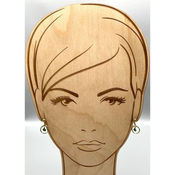 Vintage Minimalist Dangle Earrings, Gold Tone Twisted Hoop Drop with Shimmering - Picture 3 of 6